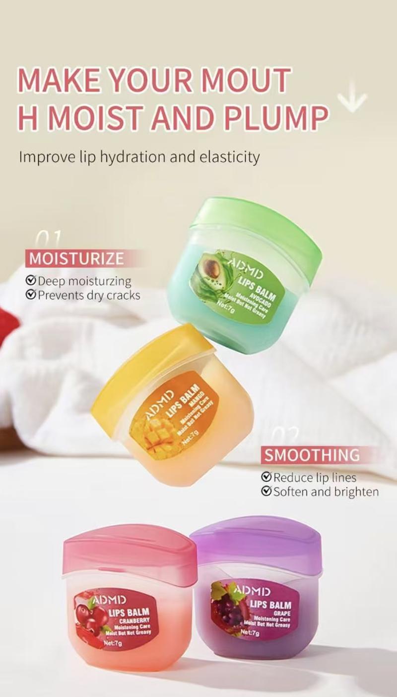 ADMD Fruit Flavored Lip Glosses &Night Balms Colorless Lipsticks MoisturizingNourishing Lip Masks Small Convenient PartySeasonal Gifts