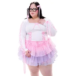 Cotton Candy Ruffle Skort - Pink Sunset