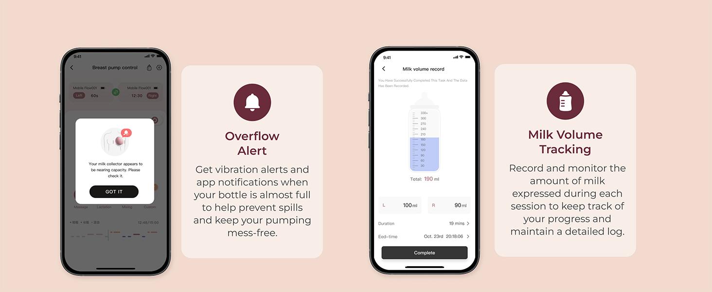 Momcozy  Breast Pump Hands Free Upgraded Mobile Flow | M9, App Discreet Control with Personalized Multi-Modes & 15 Levels, Wearable Breast Pump 24mm, 2 Pack Cozy Red
