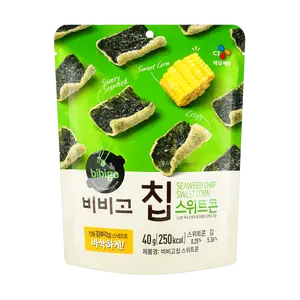 BIBIGO Korean CJ Sweet Corn Seaweed Snacks Crisps 40g - Savory Korean Snack Food