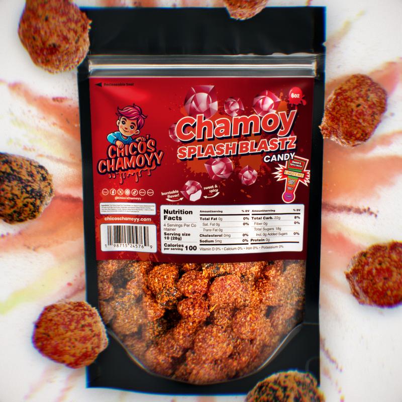 Viral Gushers 4 Pack Ultimate 24oz Splash Blastz Bundle- Sour Blue Razz 6oz + Cotton Candy 6oz + Sour Strawberry 6oz + Chamoy 6oz - Chicos Chamoyy