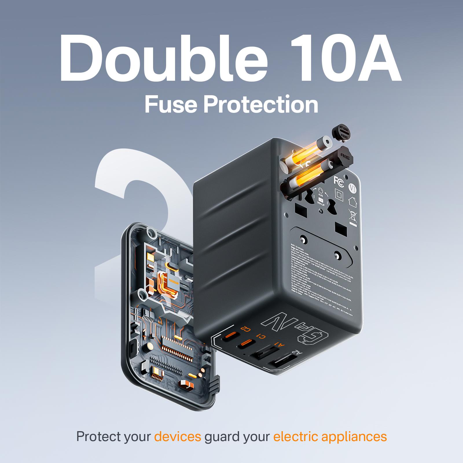 TESSAN Universal Travel Adapter 35W/65W/100W Fast Charging with 4 USB Ports & 1 Type C for US EU UK AUS Ireland(Type C/G/A/I) Plug , Portable Charger for Cellphone/Smartphone/Electronic Devices, Travel Essential TESSAN Universal Travel Adapter 35W/65W/100W Fast Charging with 4 USB Ports & 1 Type C for US EU UK AUS Ireland(Type C/G/A/I) Plug , Portable Charger for Cellphone/Smartphone/Electronic Devices, Travel Essential