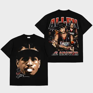 Allen Iverson Premium Cotton T-shirt, 76ers Fans Clubs T-Shirt, 90s Basketball Crossover King Shirt, Basketball Graphic T-Shirt, Basketball Lover Gift, Basketball Game Day Outfit.