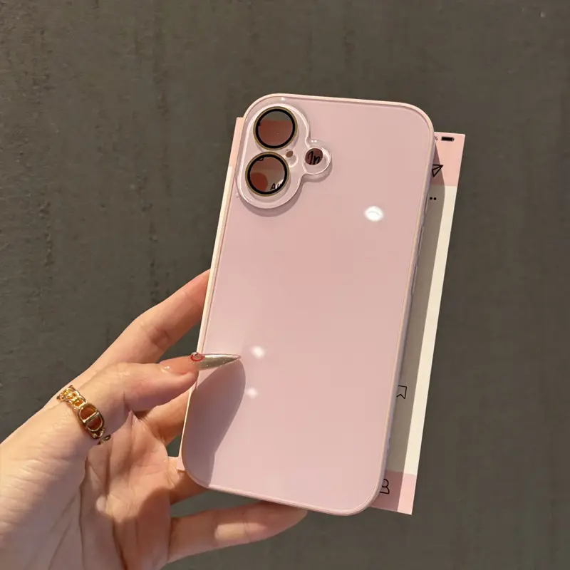 Fashion Rose Pink Glass Magnetic Phone Case - Minimal, Contemporary Art, Handy Cover for iPhone 17 Pro Max/16/15/14/13 Series, Full-Wrap Protection Accessories for Fashion Lovers