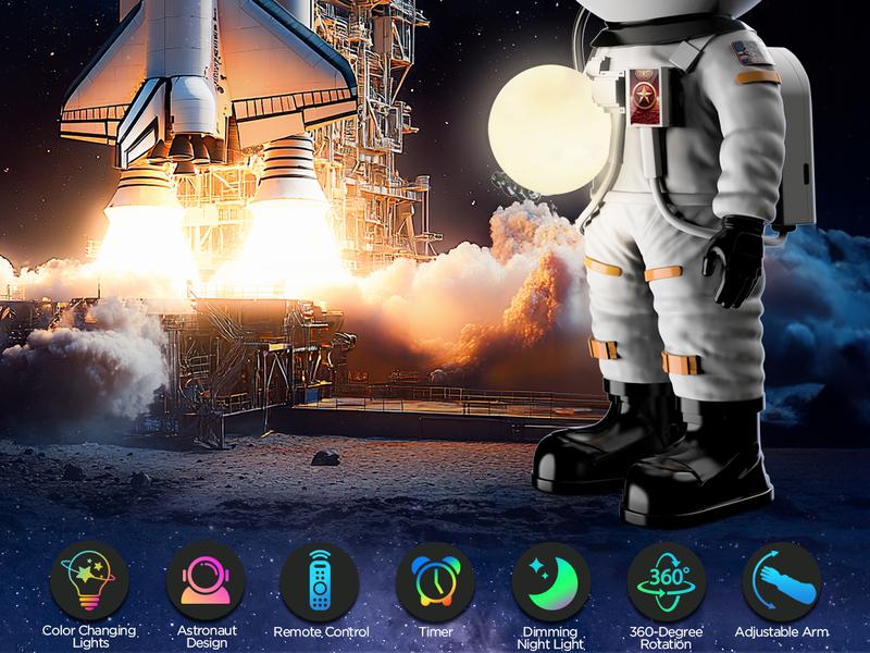 Rossetta Astronaut Galaxy Projector, LED Night Light for Kids with Timer and Remote, Home Decor, Gifts for Adults,Teens, Birthday Party