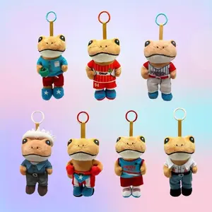 El Sapo Concho Plush Frog Keychain - Cute Stuffed Animal Backpack Charm, Soft Frog Plush Pendant, Creative Frog Plushie Bag Accessory, Key Ring Gift for Friends & Couples 5.9Inch