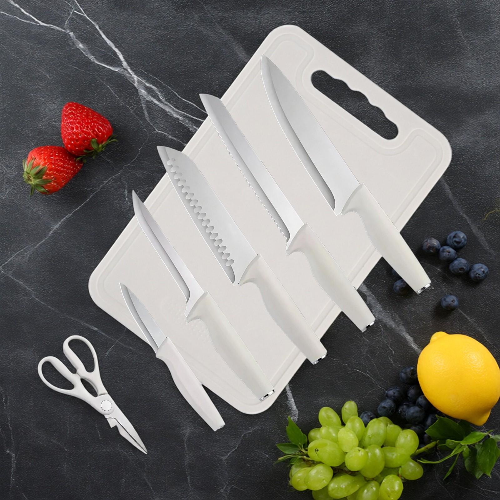 15-Piece Stainless Steel Kitchen Knife Set – Including Practical Tools Like Knives and Scissors, Equipped with a Knife Block for Storage, an Essential Food Cutting Tool Set for Modern Homes. Utensils Kitchenware