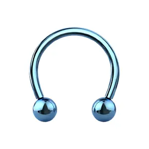 PVD Plated Internally Threaded Ball Ends Circular Horseshoe Barbell - G23 Implant Grade Titanium