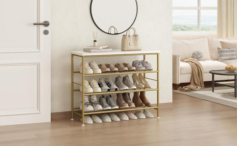 Shoe Rack Organizer 4/5/6 Tier Large Capacity Shoe Rack for Closet, Shoe Storage Shelf with MDF Top Board Organizing Wooden Decorative Industrial Deals For You Days