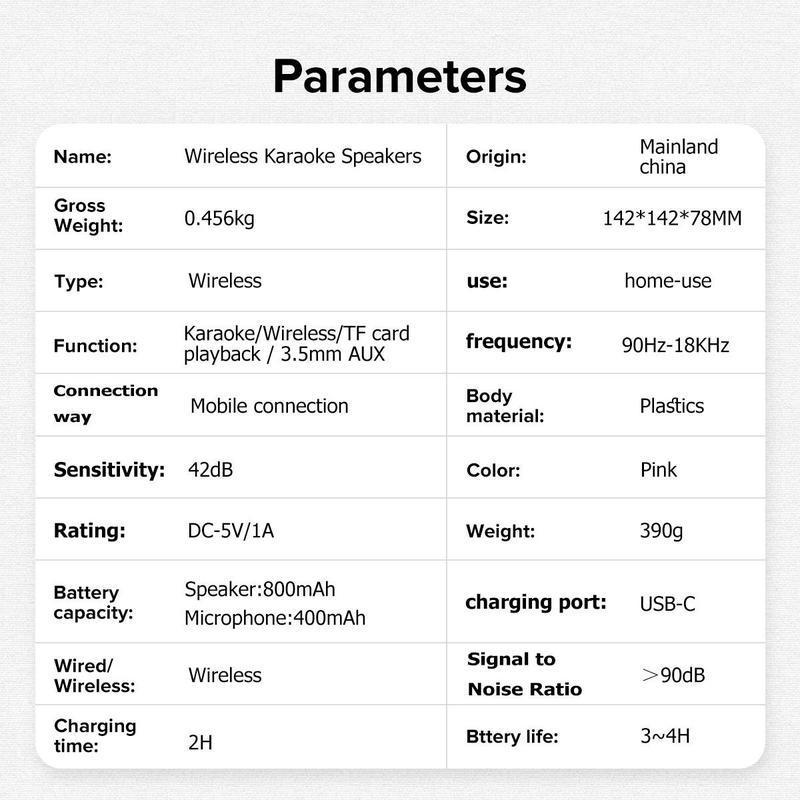 Portable Wireless Karaoke Speaker with Wireless Microphone,HIFI Stereo Sound KTV Speaker System,Wireless Speaker with RGB LED Lights,modified voice,Karaoke Machine for Outdoor,Travel, Best Gift for Home Party,Birthday Gift  speaker bluetooth Audio