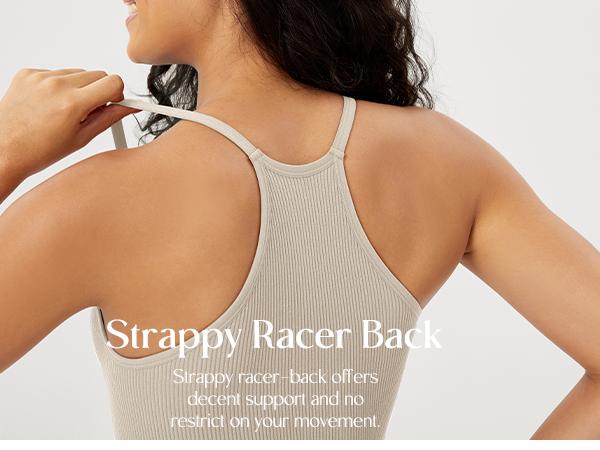 ODODOS Women's Crop 3-Pack Seamless Rib-Knit Camisole Crop Tank Tops