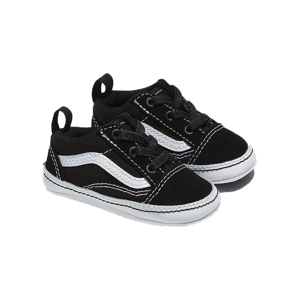 VANS Men's Classic Old Skool Vintage 2-Tone Crib Casual Trainers - Black/True White, Athletic Walking Footwear, Vintage Two-Tone Casual Trainers