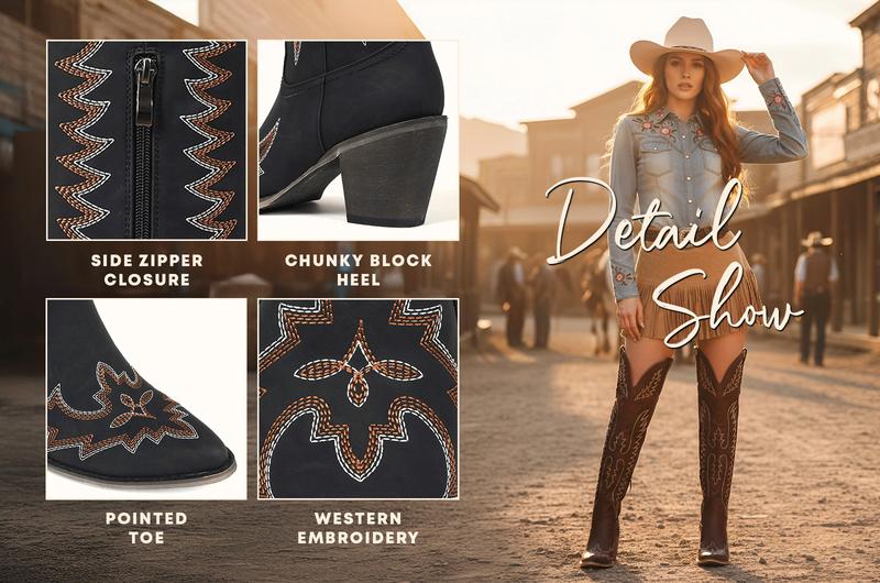 CELNEPHO Women Cowboy Boots Pointed Toe Over The Knee Country Boot Western Embroidery Design Side Zipper Closure Easy Pull on Cosplay Cowboy Festival Valentine Gift Spring Dress Shoes CELNEPHO Women Cowboy Boots Pointed Toe Over The Knee Country Boot Western Embroidery Design Side Zipper Closure Easy Pull on Cosplay Cowboy Festival Valentine Gift Spring Dress Shoes