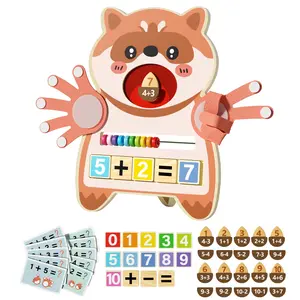 Montessori Math Learning Toy, Wooden Number Counting Blocks for Toddlers 2 3 4 5 Years Old, Sensory STEM Toys for Early Preschool Education at Home, Screen-Free Interactive Gift for Kids Boys Girls