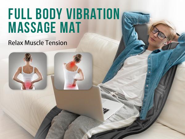 Snailax Full Body Vibration Massage Mat with Heat 10 Motors 2 Pads Adjustable Relaxing Gift for Bed Sofa Chair Deep Massage Experience New Version