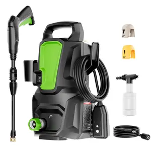 Electric Pressure Washer,2000PSI Max 1.7GPM 120V Power Washer w/20FT Hose 2 Nozzles Foam Cannon, Compact&Portable,Green