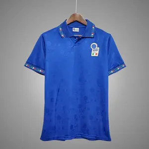 Retro Blue Color Italy Home 1994 Soccer Jersey, Italy Blue Color 1994 Vintage Home Edition Short Sleeve Soccer Shirt