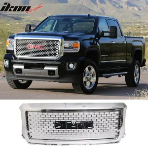Front Bumper Grille for GMC Sierra 1500 2014-2015 Vertical Chrome ABS