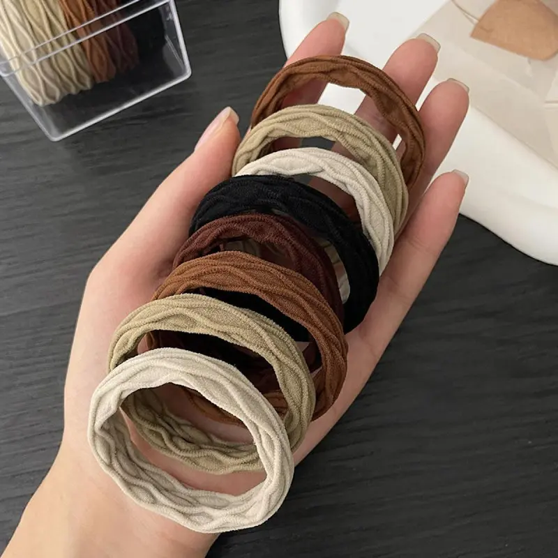 10-Piece Seamless Thickened Elastic Hair Ties, Cotton Crease-Free Bands for All Hair Types, Women's Hair Accessories Ideal Gift