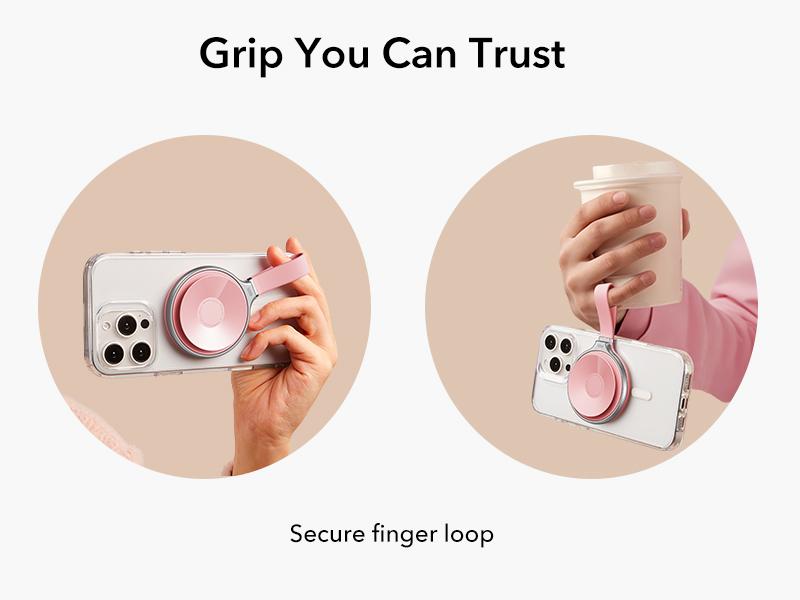 ESR MagSafe Suction Mount - Silicone Phone Grip for iPhone 17/16/15/14/13/12, Android, S25, TikTok, Video & Selfies, Hands-Free Mirror Phone Holder