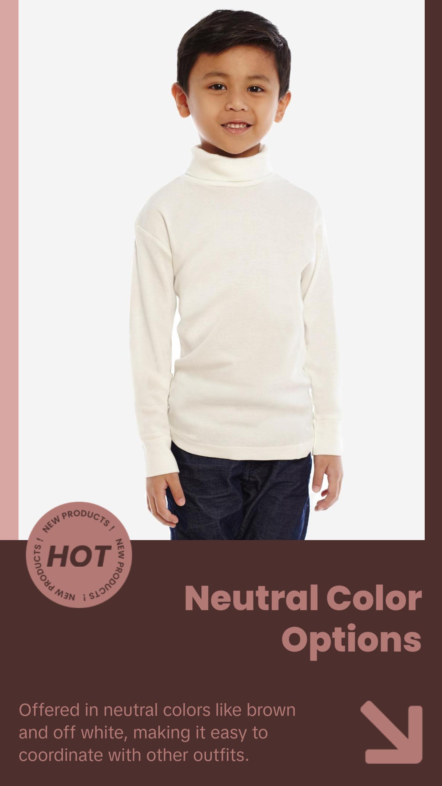 Cotton Neutral Turtleneck Shirts
