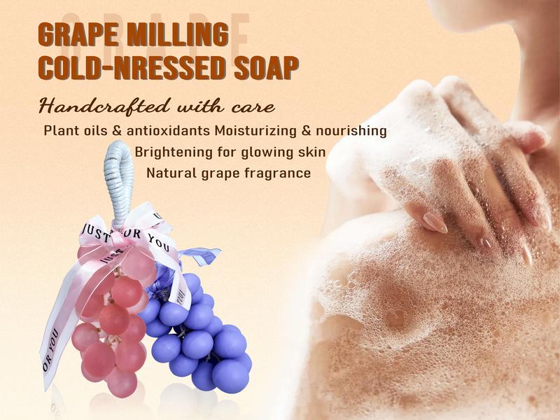 Paul Frank Grape Soap on a Rope – Handmade DIY Decorative Grape Soap, Natural and Gentle Moisturizing and CleansingLong-Lasting Fresh Scent Perfect for Home Décor and BathroomAesthetic & Creative Christmas Gift Choice Body Care Daily