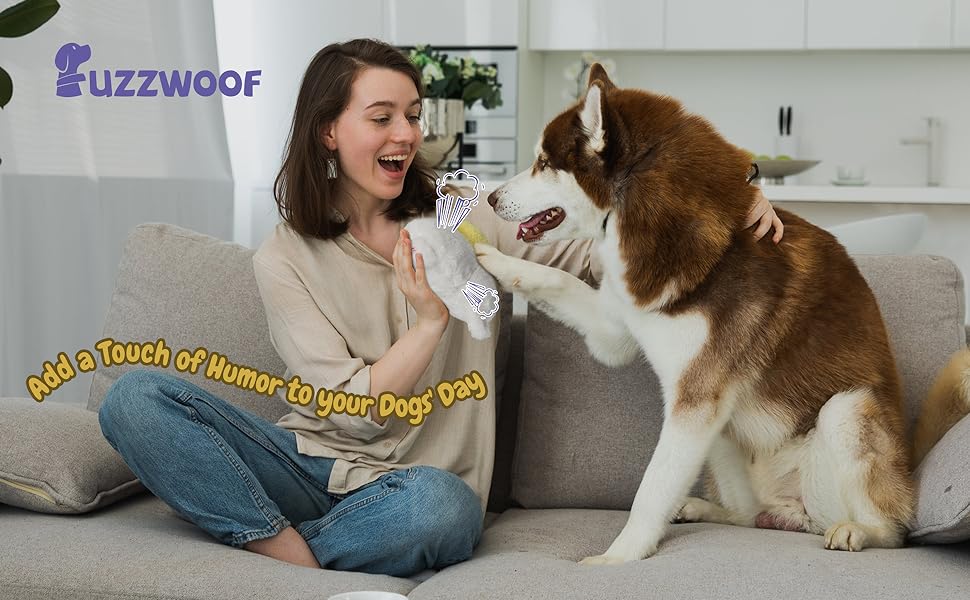 Fuzzwoof Hilarious Farting Fluffy Duck Butt Dog Toy, Emit Funny Farting Sounds When Press, Battery-Powered, Cute Plush Stuffed Dog Toy for All Breeds Sizes, Puppy Toy for Accompany and Anxiety Relief