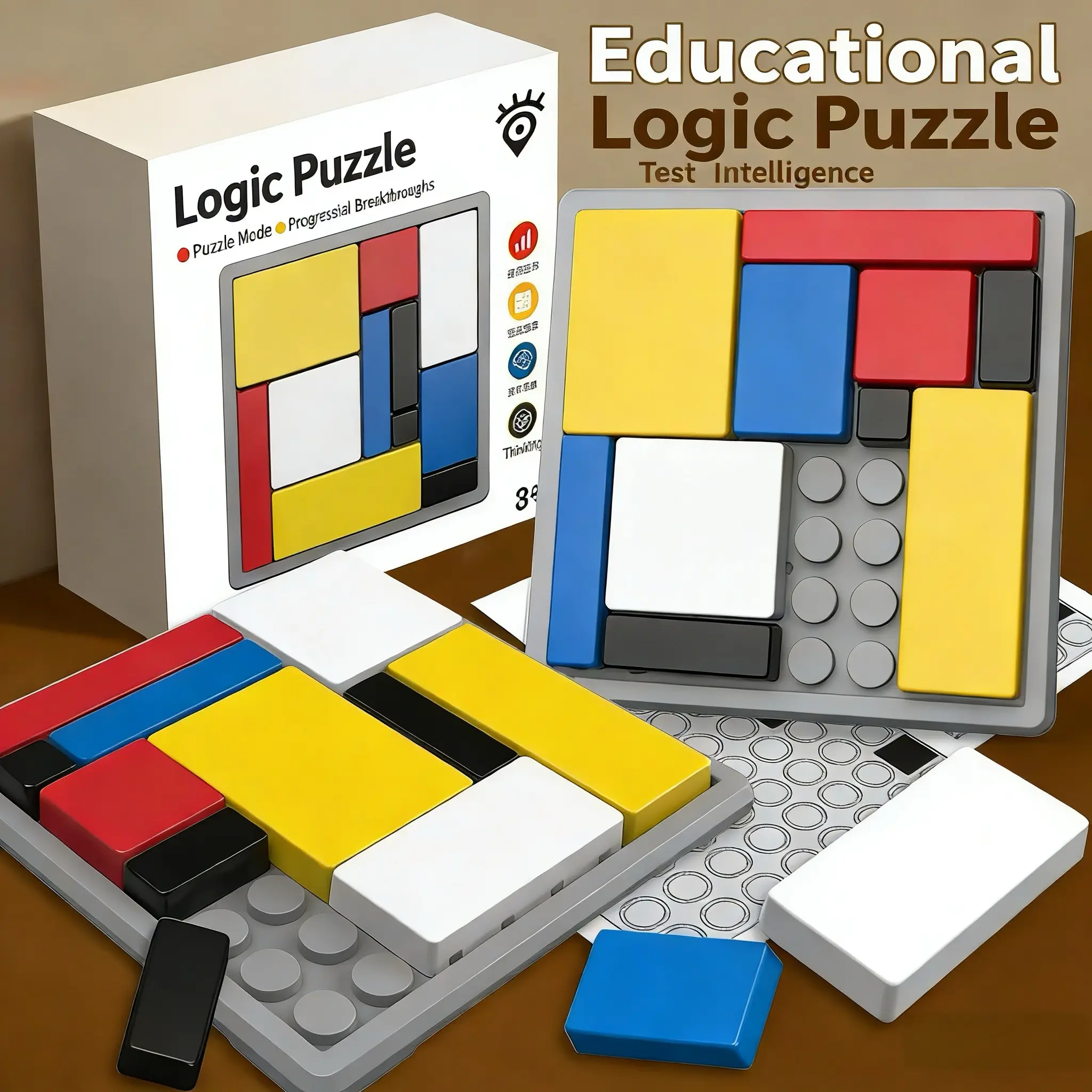 Logic Puzzle Brain Game for Kids & Adults, 88 Challenging Stages, Educational Logic Toy, Travel-Friendly Games for Ages 6+