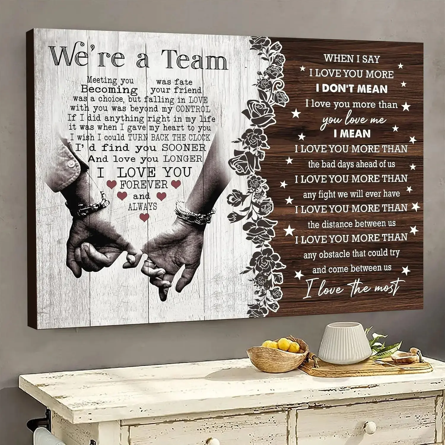 Romantic Couples Quotes Animal Illustration for Bedroom Living Room Home Canvas Wall Art Framed Prints Rustic Farmhouse Anniversary Wedding Gift summerwins