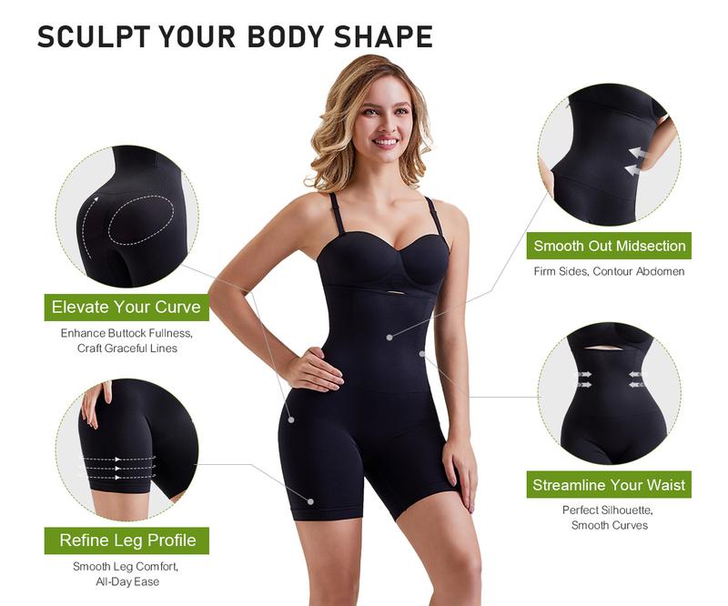 VVL Christmas Women's High Waisted Seamless Anti-Rolling Shapewear Breathable Comfortable Shorts Butt Lifting Suitable for Everyday Wear Clothes Shapewear