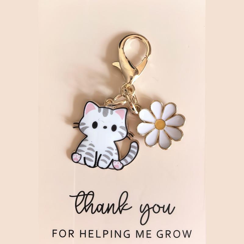 Set of 7 Pocket Hug Favors -Employee Appreciation Gifts Bulk for Coworkers with Exquisite keyring Pun NoteCards Quality Resin  Cute Cat Design ,FavorsDurable Card-MM