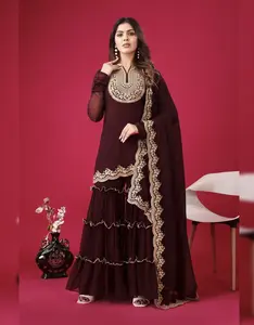 New Designer Collection: Blooming Faux Georgette Heavy Embroidery Set