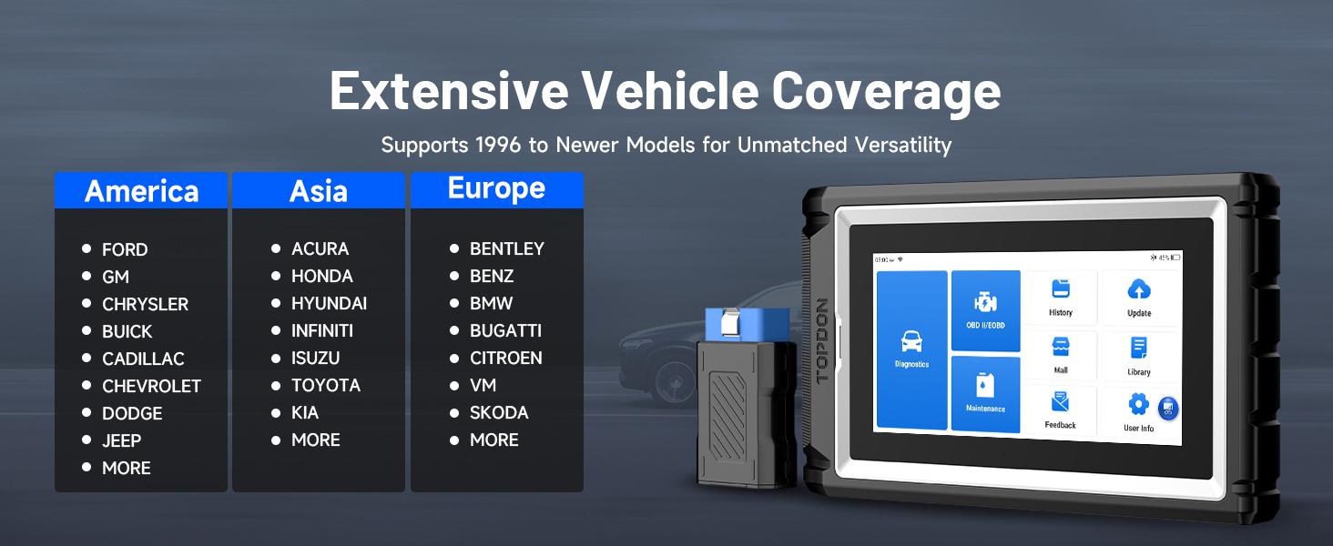 TOPDON AD800BT 2 OBD2 Scanner,  28+ Reset Service All System Automotive Diagnostic Tool, Active Test, FCA Autoauth, CAN-FD, Lifetime Free Update Bidirectional Scan Tool