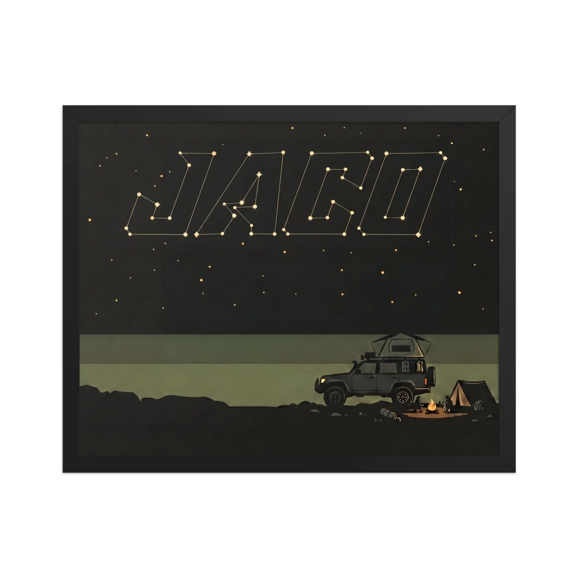 Starry Night Artistic Print, Lightweight Wood-Framed Wall Art, Hanging Home Decor for Living Space