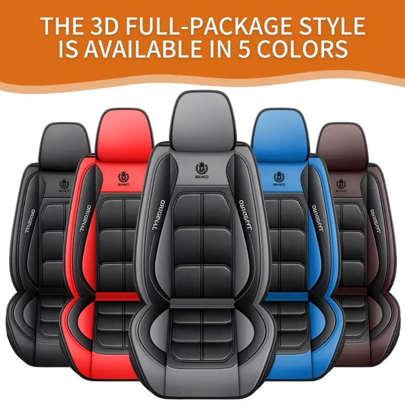 2-Pieces Leather-Look Style Car Seat Covers, Seat Protectors with Easy On/Off Keeps Upkeep Simple, Durable Comfortable Universal Vehicle Accessory for All Cars, Auto Interior Accessory
