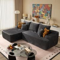 96" Grey L Shaped Sofa with Left Chaise