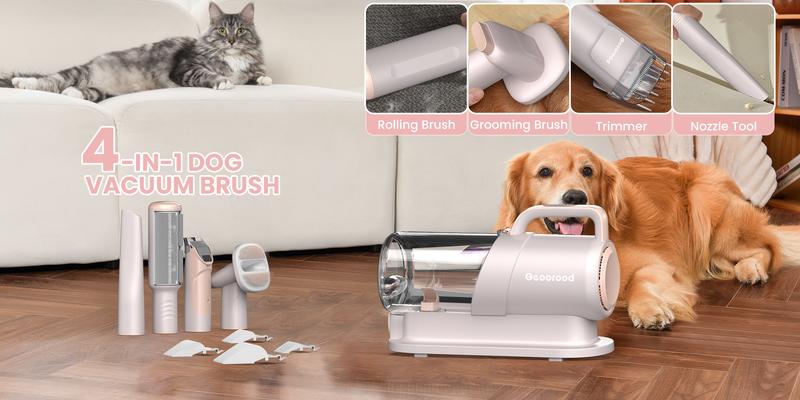Geoorood Dog Grooming Vacuum All-in-One Kit with 10KPa Suction, 2.2L Dust Tank, Adjustable Combs, Lightweight Design, Perfect for Gifts & Home Use