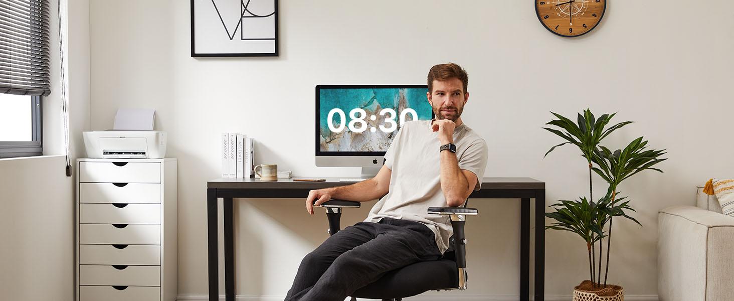 Sweet Furniture Big and Tall Office Desk Chair, 500lbs Heavy Duty Mesh Ergonomic Computer Chair with Arm and Wide Comfy Seat, Wheels for Adult