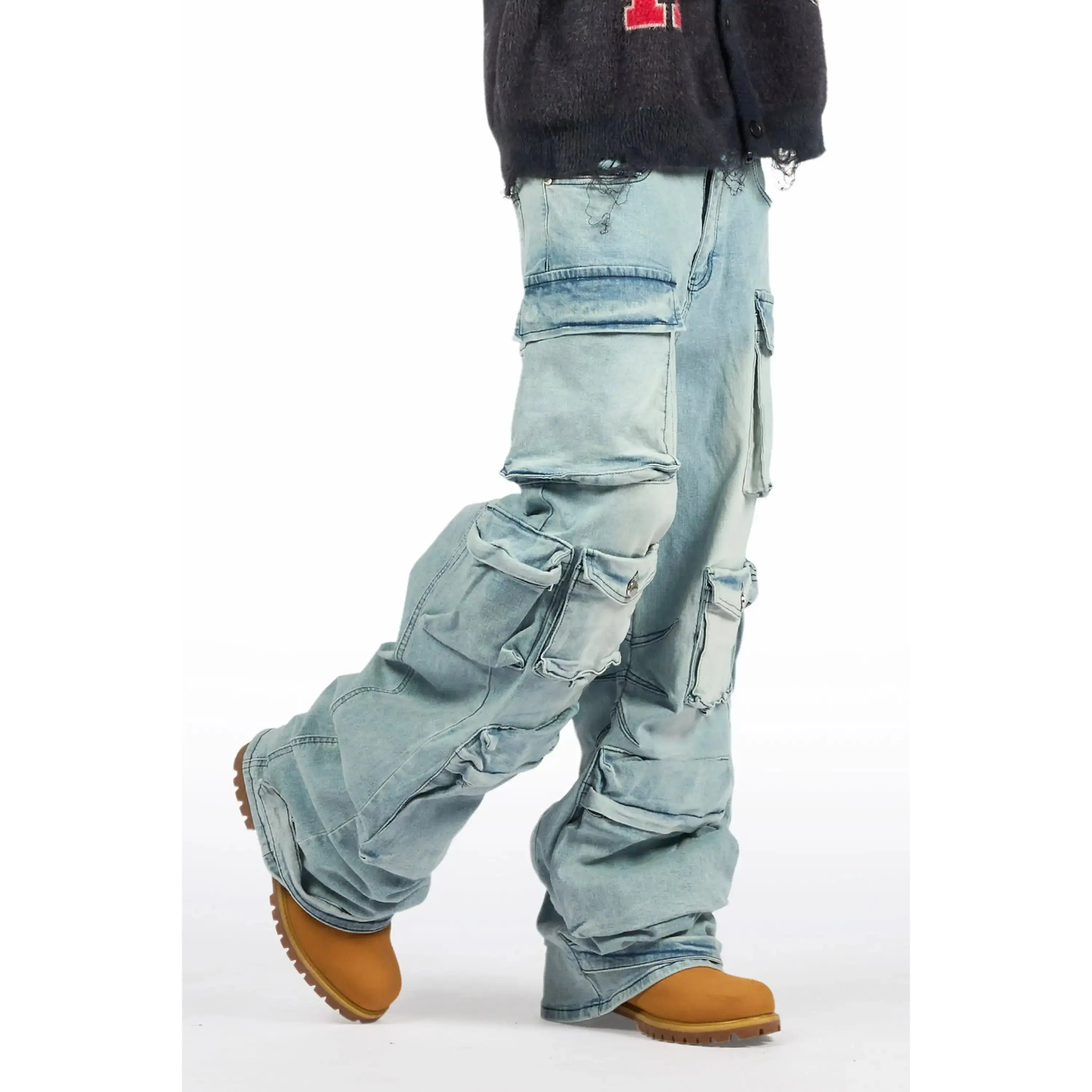 Mahesh Blue Baggy Cargo Jean