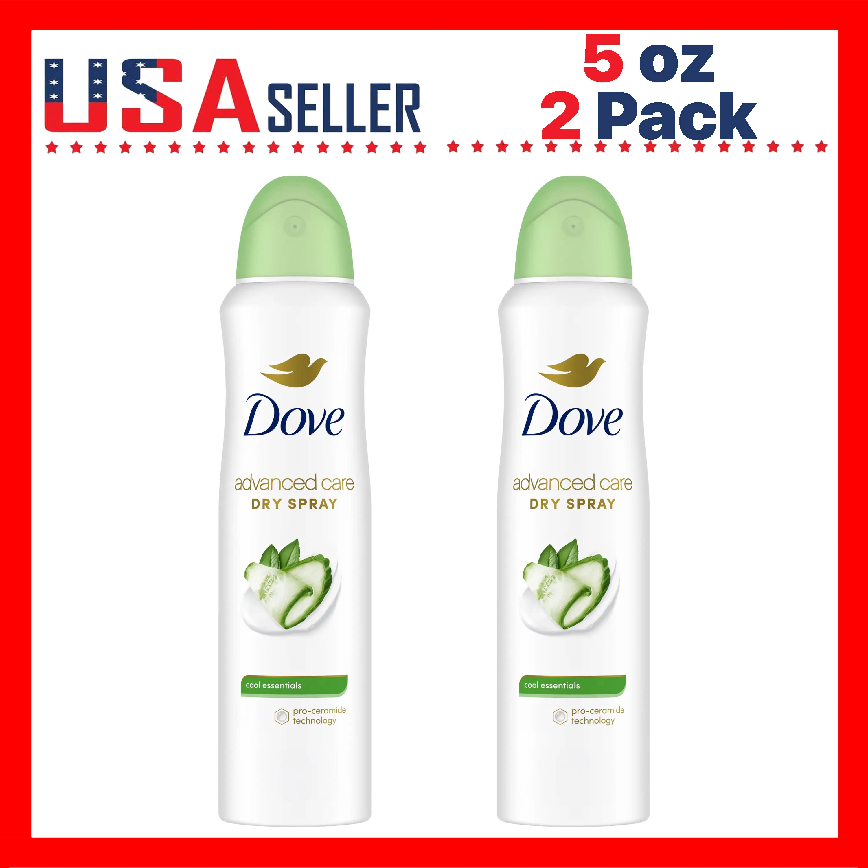 Dove Cucumber & Green Tea Scent x [2 Pack] Go Fresh Advanced Care Dry Spray Deodorant – Long-Lasting Fresh Feeling Body Spray for Women, Lightweight Quick-Dry Formula, Smooth Underarm Comfort, Clean Cucumber Aroma with Soft Green Tea Notes