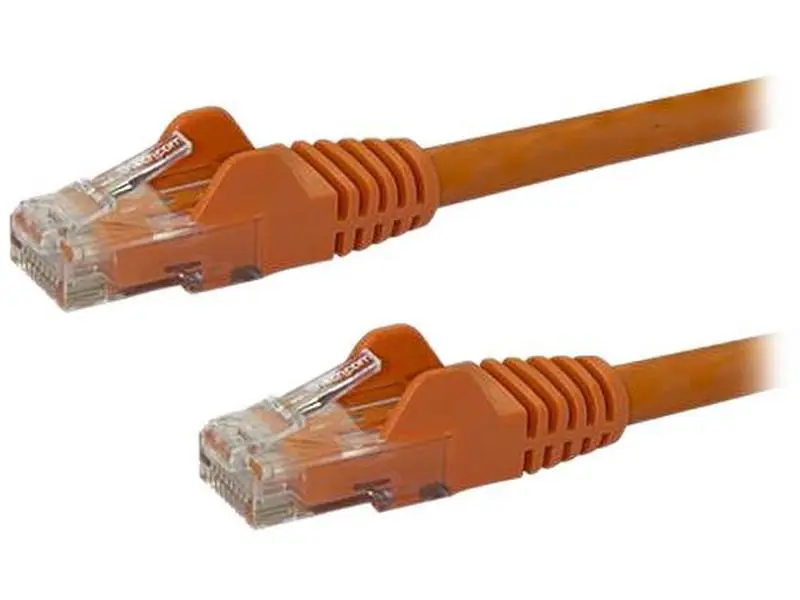 Startech N6PATCH12OR 12 ft. Male/Male RJ-45 Networking Cable - PVC Construction, ETL Listed, Gold Contacts, 500 MHz, 10/100/1000Base-T (1000 Mbit/s), RoHS Compliant, High-Speed Data Transfer for PC, Office Network Components, 2 Rj-45 Connectors, Y For Roh