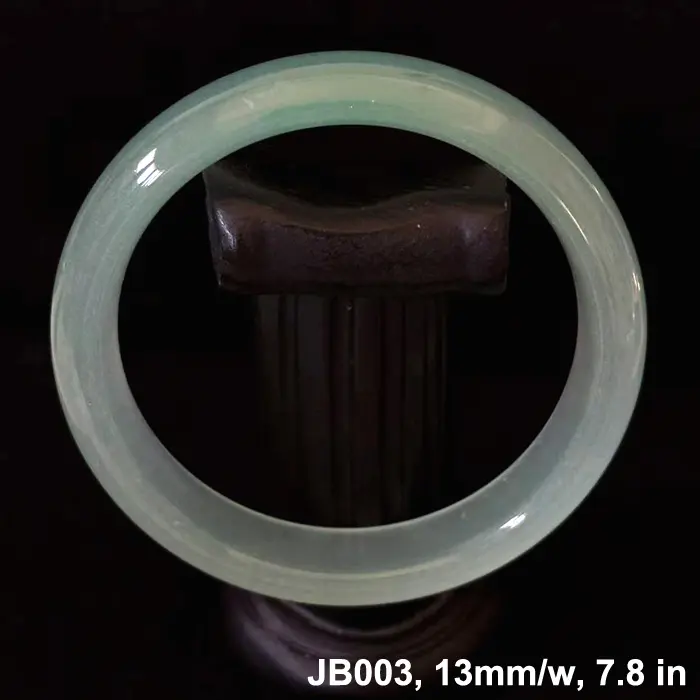 Natural Light Green Translucent Jade Bangle Bracelet