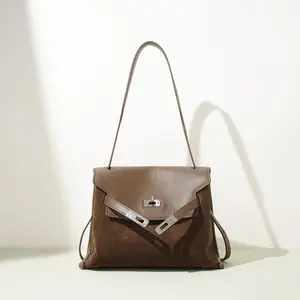 SADI 2026 New Collection: Niche Design Genuine Leather Tote Bag, Large Capacity, High-End Crossbody Shoulder Bag 29 CM
