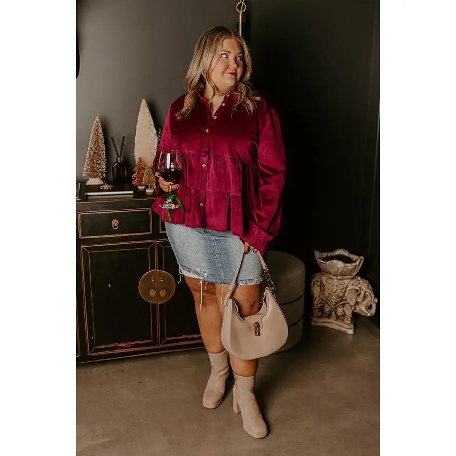Sonoma Sways Shift Top in Wine Curves