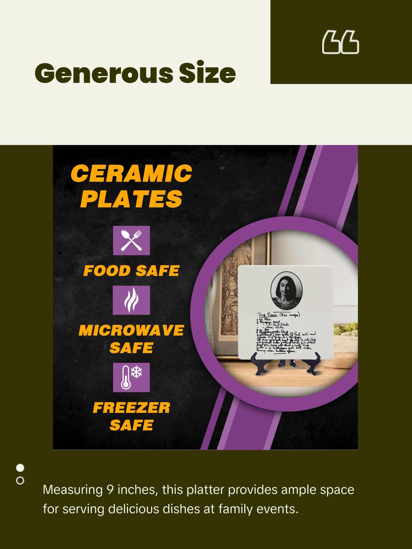 Custom Handwriting Recipe Platter, Handwritten Recipe Gift, Keepsake Family Recipe, Custom square plate, Grandma Gift, Mother's Day, Memorial gift Ceramic