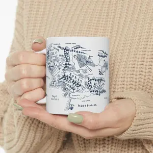 Middle Earth Map Ceramic 11oz 15oz Mug, L0rd Of The Rings Coffee Cup, L0rd Of The Rings Map Mug, Gift For LOTR Fans