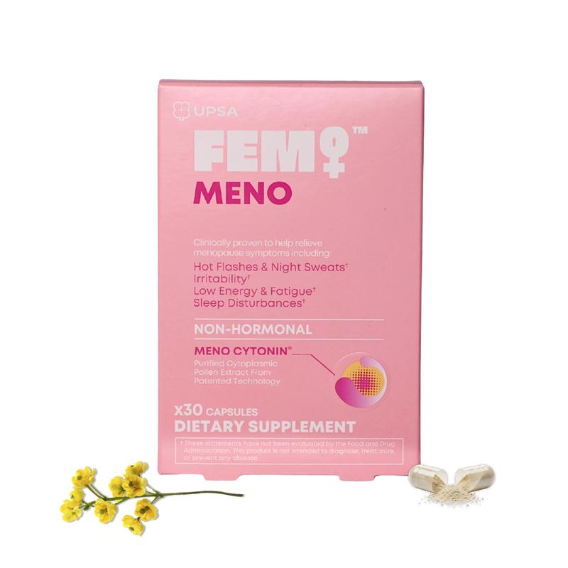 UPSA FEM MENO Non-Hormonal Menopause Support – Clinically Proven Pollen Extract for Hot Flashes, Night Sweats & Irritability