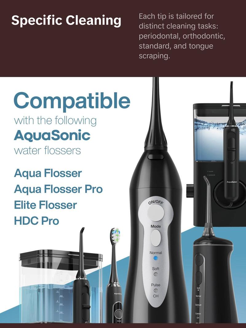 AquaSonic Aqua Flosser Replacement Tips, Water Flosser Replacement Tips, Oral Irrigator