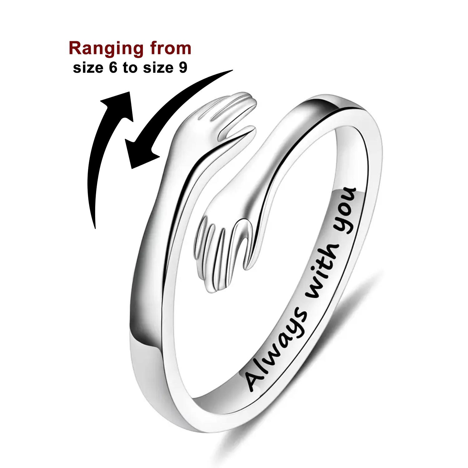 Hug Ring for Daughter/Granddaughter Valentine’s Day Gift – “I Will Always Love You” (No Ring Box)