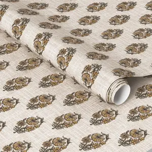 Floral Stamp Wheat Wallpaper - Threshold